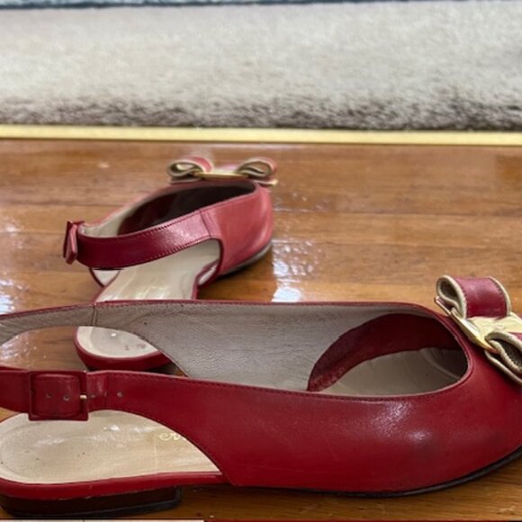 Ferragamo Sling back Red size 8 - Picture 3 of 5